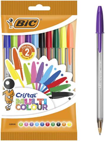 Foto de Bolígrafo Bic Cristal Multicolor Bolsa de 10 colores (125989)