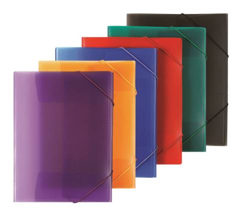 Foto de Carpeta de Polipropileno traslúcida con Gomas, Formato Din A4, con Solapas. Plus Office Color Rojo (180534)