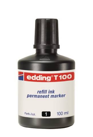 Foto de Tinta de rellenado para rotulador Edding T-100 100ml. Negro (119842)