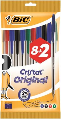 Foto de Bolígrafo Bic Cristal Original. Bolsa de 8+2 unidades surtidos (847817)