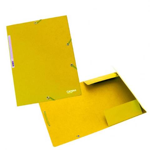 Foto de Carpeta de Cartón con Brillo y Gomas, Formato Din A4, 400 gr con Solapas. Campus. Color Amarillo (180580)