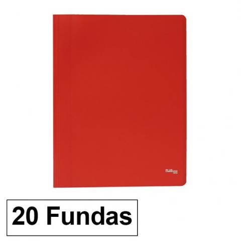 Foto de Carpeta de Fundas, Formato Din A4 con 20 Hojas de 35 mcs, Soldadas al Lomo. Opaca Rojo (180653)