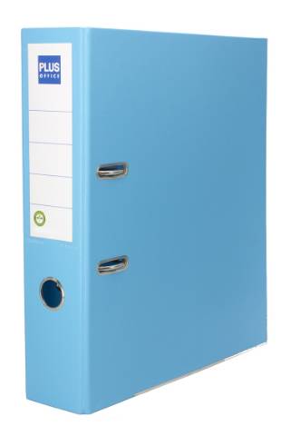 Foto de Archivador Palanca Forrado, Lomo Ancho, Formato Folio, Color Azul Cielo. Marca Plus (180745)