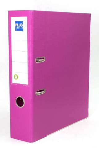 Foto de Archivador Palanca Forrado, Lomo Ancho, Formato Folio, Color Rosa. Marca Plus (180746)