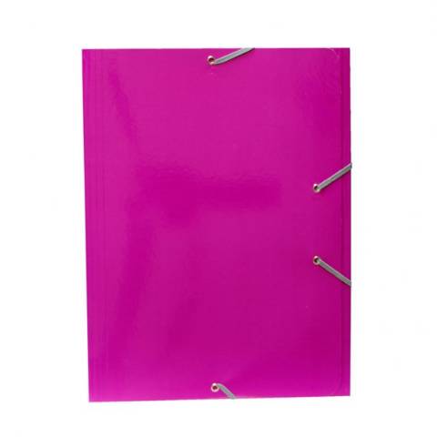 Foto de Carpeta de Cartón con Brillo y Gomas, Formato Din A4+, 600 gr con Solapas. Campus. Color Fucsia (180876)