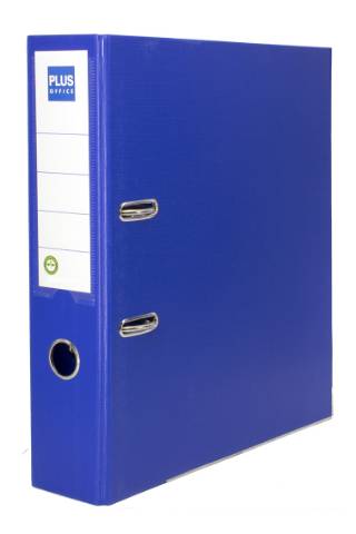 Foto de Archivador Palanca Forrado, Lomo Ancho, Formato Folio, Color Azul. Marca Plus (180057)