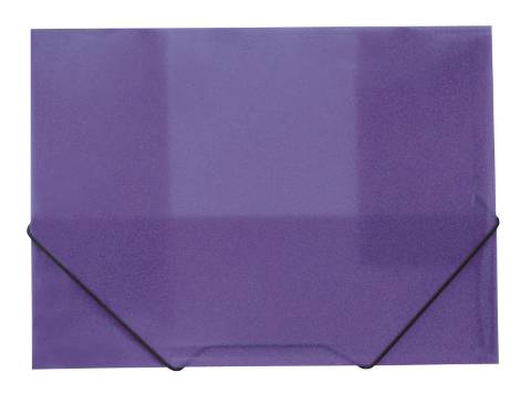 Foto de Carpeta de Polipropileno traslúcida rayada con Gomas, Formato Din A4, con Solapas. Plus Office Color Violeta (180635)