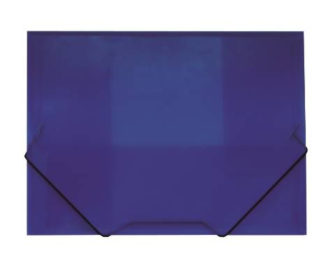 Foto de Carpeta de Polipropileno traslúcida rayada con Gomas, Formato Din A4, con Solapas. Plus Office Color Azul (180639)