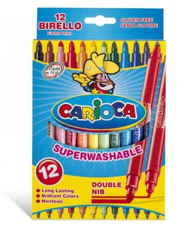 Foto de Rotulador Carioca Birello de Doble punta. 12 colores (119426)