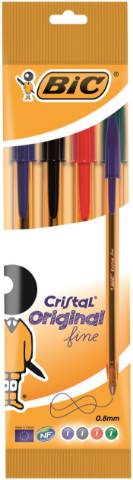 Foto de Bolígrafo Bic Cristal Fine. Bolsa de 4 unidades surtidos (872725)