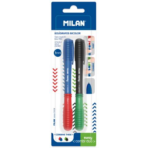 Foto de Blíster de 2 bolígrafos Milan. Sway combi Duo. Una punta de cada color. Colores surtidos. (125840)