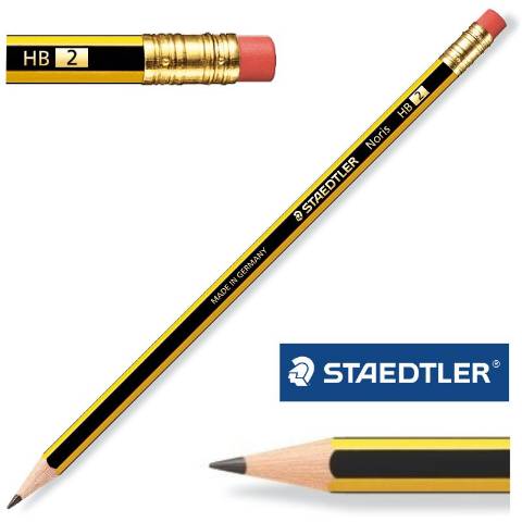 Foto de Lápices de grafito Nº2 HB con goma Staedtler Noris. Blister de 3 unidades (126886)