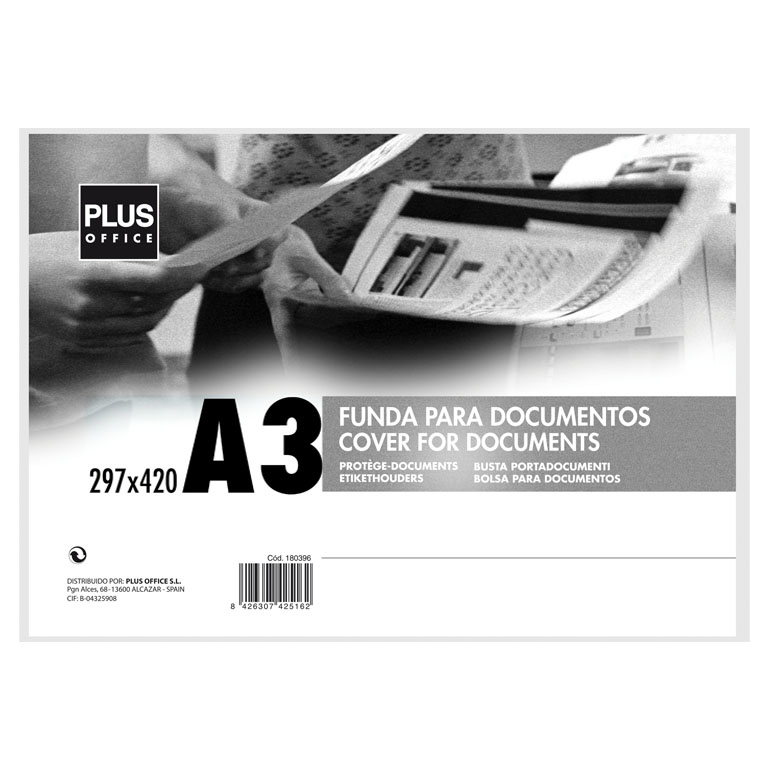 Ofiarea. Funda Plástico para Plastificar de 75micras 426x303mm en Formato  Din A3. Paquete de 25 unidades (120006)