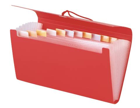 Foto de Clasificador de fuelle en polipropileno con 12 compartimentos. Tamaño recibos (180214)