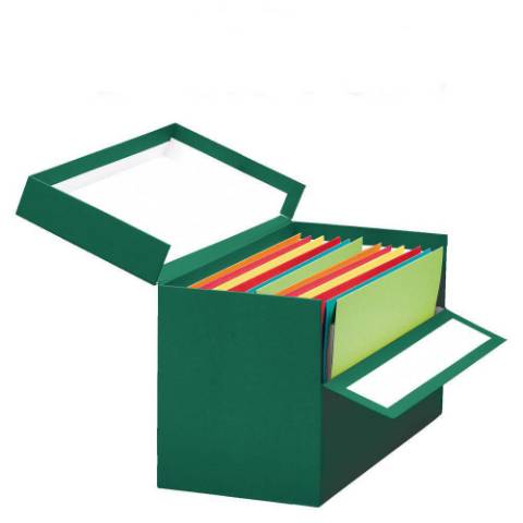 Foto de Caja Transferencia Carton Forrando Verde. Formato Folio Doble Ancho (180438)