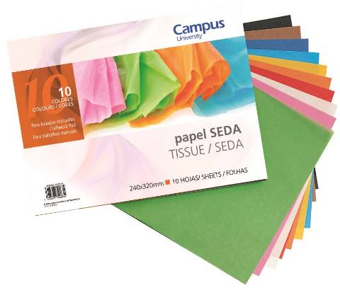 Foto de Bloc de papel de Seda para Trabajos Manuales, 235x320mm 10 Colores surtidos (630093)