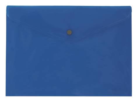 Foto de Dosier Sobre en polipropileno con broche en formato Din A4 y capacidad de 50 hojas en horizontal. Plus office 2020 en color Azul (180235)