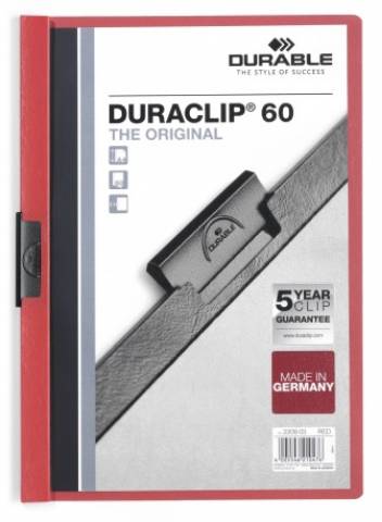 Foto de Dosier con Pinza lateral en formato Din A4 y capacidad de 60 hojas. Duraclip en color Rojo (180259)