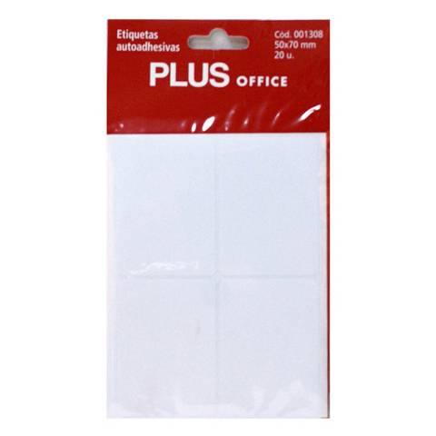 Foto de Etiquetas autoadhesivas 53 x 82mm. Plus Office, Sobre de 5 hojas. 20 unidades (001309)