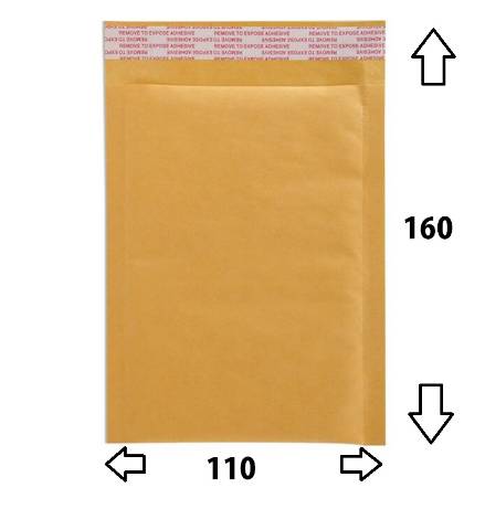 Foto de Bolsa Acolchada con Burbuja de aire en color Kraft Marrón. Paquete de 10 unidades 11 x 16 cm. Nº1 AK11 A000 (001351)