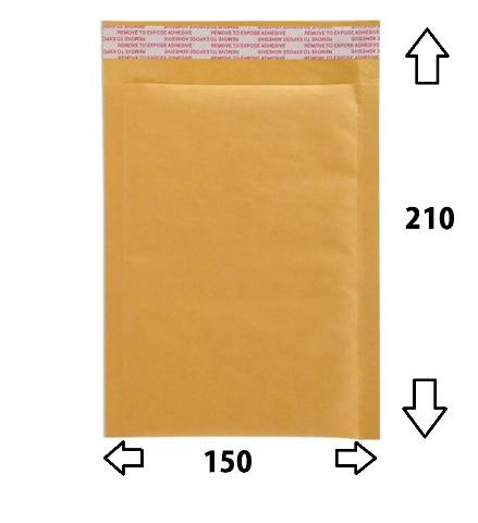 Foto de Bolsa Acolchada con Burbuja de aire en color Kraft Marrón. Paquete de 10 unidades 15 x 21 cm. Nº3 AK13 C/0 (001353)
