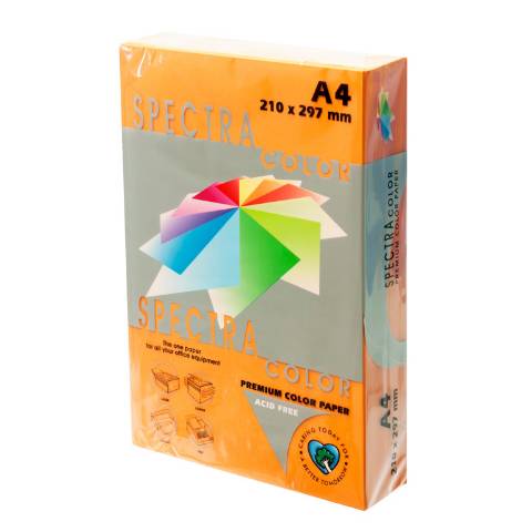 Foto de Papel de color en formato Din A4 de 80 gramos. Paquete de 500 unidades en color Naranja Intenso. (001578)