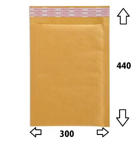 Foto de Bolsa Acolchada con Burbuja de aire en color Kraft Marrón. Paquete de 10 unidades 30 x 44 cm. Nº9 AK19 J/6 (001359)