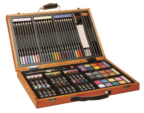 Foto de Maletín estuche de dibujo Gallery con caja de madera. Tamaño grande con 79 componentes (630022)