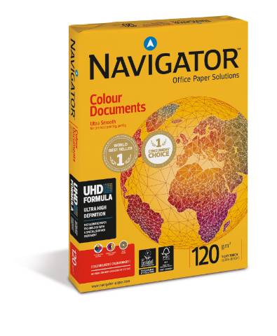 Foto de Navigator Colour Documents , Papel de impresión, Paquete de 250 hojas, DIN A4 - 120 gr - Blanco (029996)