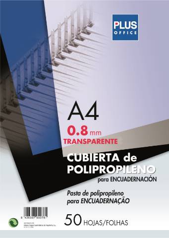 Foto de Cubierta de Encuadernar en Polipropileno, 700 micras A4. Paquete de 50 unidades en color Cristal Natural (220126)