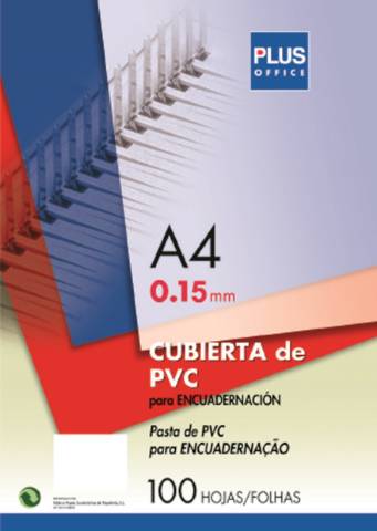Foto de Cubierta de Encuadernar en PVC, 180 micras A4. Paquete de 100 unidades en color Cristal Transparente (220140)
