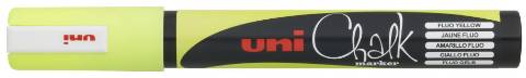 Foto de Rotulador marcador de Tiza Líquida Uni Chalk Fino. Trazo 1.8 - 2,5mm. Amarillo (120251)