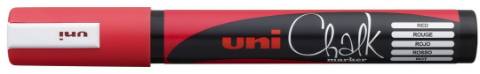 Foto de Rotulador marcador de Tiza Líquida Uni Chalk Fino. Trazo 1.8 - 2,5mm. Rojo (120254)