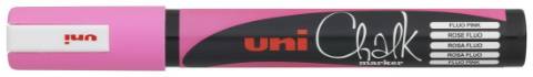 Foto de Rotulador marcador de Tiza Líquida Uni Chalk Fino. Trazo 1.8 - 2,5mm. Rosa (120255)