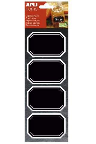 Foto de Etiquetas Estilo Pizarra APLI. Blister de 8 Unidades de  80X50 milimetros. (124714)