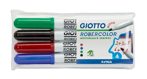 Foto de Rotulador para Pizarra Blanca, Giotto Medio. Bolsa de 4 unidades surtidos (413300)