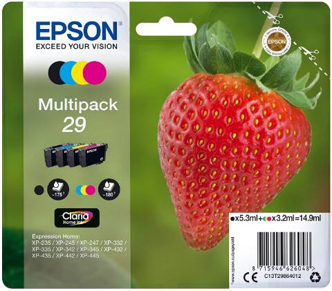 Foto de Inkjet original de Epson T2986.40 Color. Cartucho de tinta Pack 4 Colores (123664)