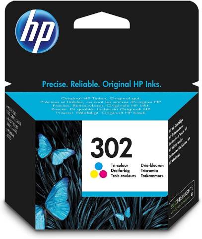 Foto de Inkjet original de HP F6U65AE Nº 302 Tricolor. Cartucho de tinta Tricolor (123699)