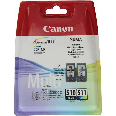 Foto de Inkjet original de Canon Pack PG510-CL511. Cartucho de tinta Negro y Color (124918)