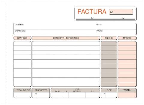 Foto de Talonario encolado de Facturas T-64 en formato Cuarta apaisada sin matriz. Duplicado E.Calco (029632)