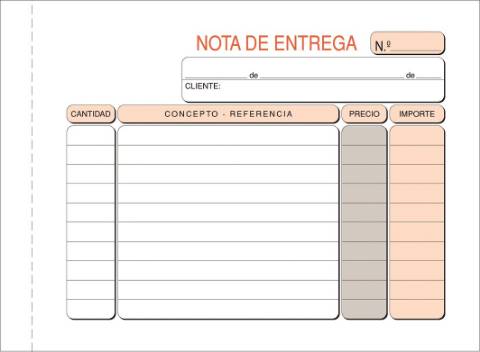 Foto de Talonario encolado de Notas de entrega T-49 en formato Cuarta apaisado sin matriz. Duplicado E.Calco (001398)