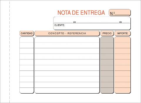 Foto de Talonario encolado de Notas de entrega T-79 en formato 8º apaisado. Duplicado E.Calco (001402)