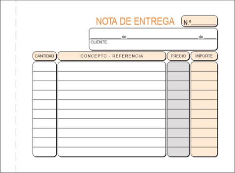 Foto de Talonario encolado de Notas de entrega T-32 en formato 8º apaisado (001404)