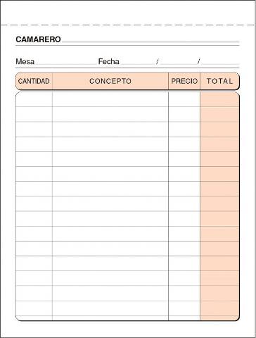 Foto de Talonario encolado para Camareros con Copia T-88 de 105x150 Octavo. E.Calco (001406)