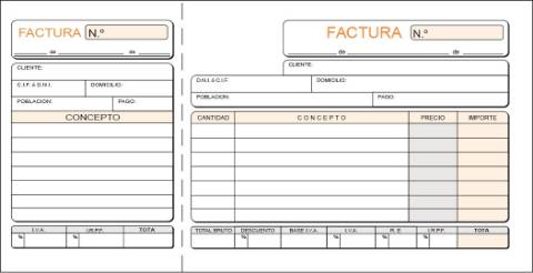 Foto de Talonario encolado de Facturas T-12 en formato 1/3 Folio con matriz. (605609)