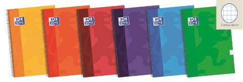 Foto de Bloc cuaderno de espiral  tapa Forrada Oxford  90 gr, Formato Din A4 con 80 hojas Natural. Cuadros (120079)