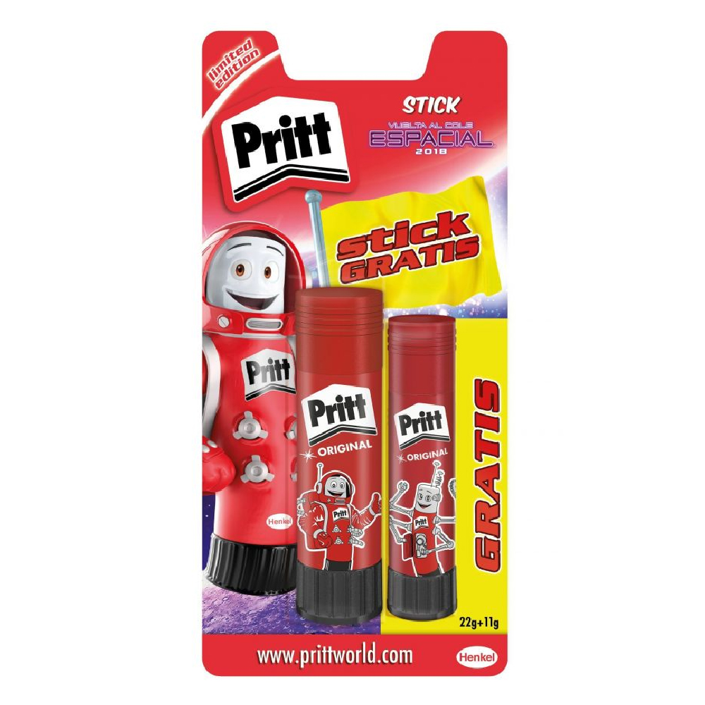 Ofiarea. Barra de pegamento Pritt Blister 2 unidades 1 de 22gr + 1 de 11gr  (126969)