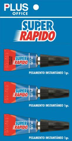 Foto de Pegamento Cianocrilato Plus Office Super Rápido 1gr Blister de 3 unidades (040475)