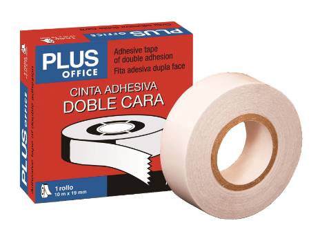 Foto de Cinta adhesiva Doble Cara 19mm x 10mt Plus Office (040253)