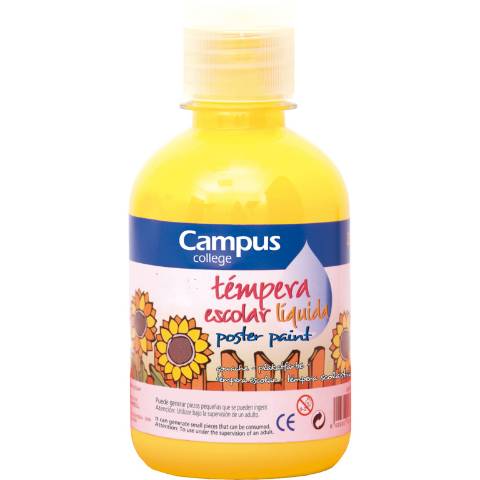 Foto de Témpera líquida escolar Campus 250 ml. Amarillo (630565)